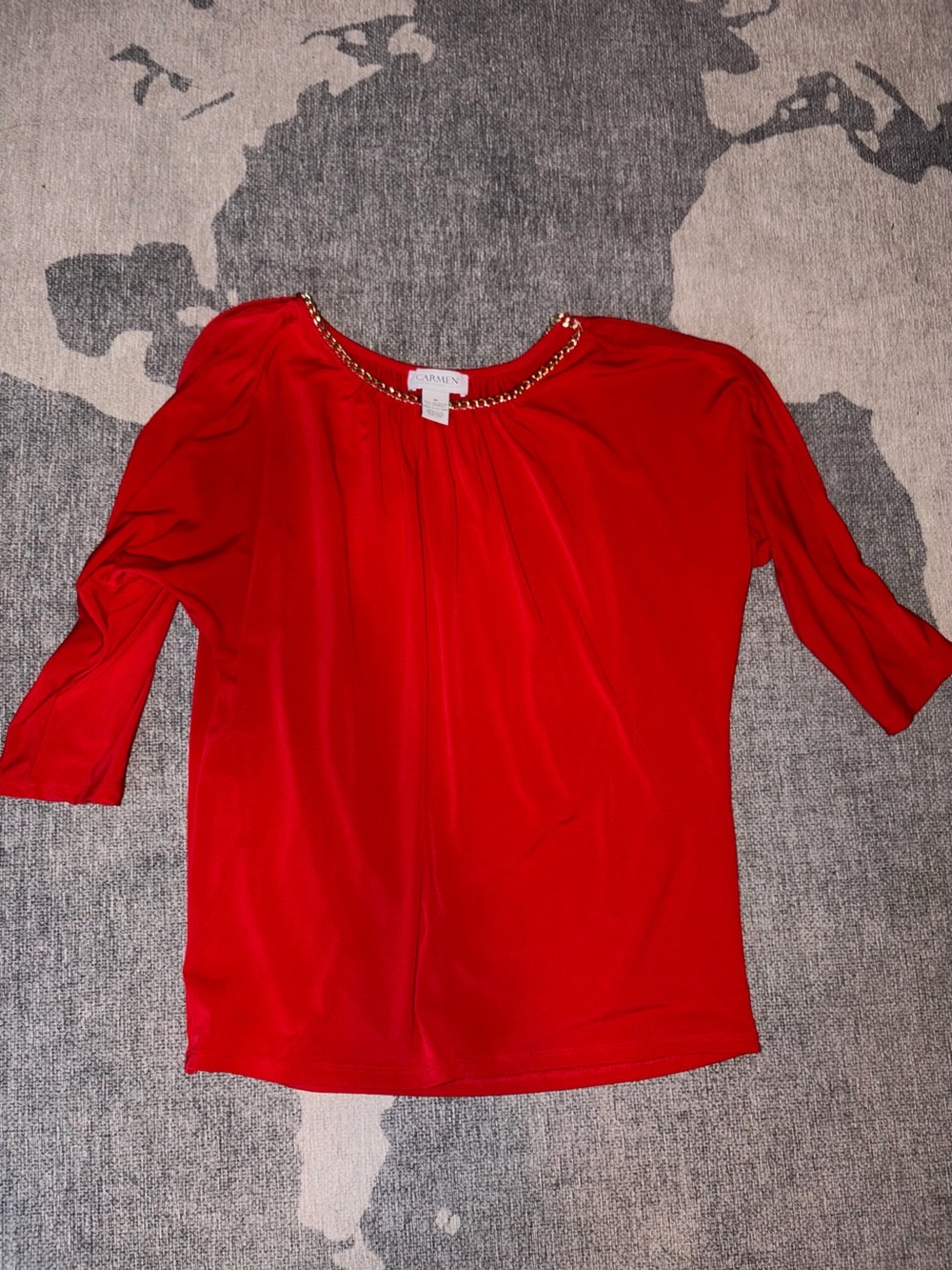 Red Chain-Neck Women's Blouse by UNKNOWN